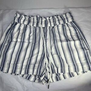 Loft Shorts Womens Small Blue White Drawstring Comfy Casual Stretchy Summer